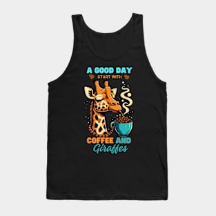 A Good Day Start With a Coffee And Giraffes Tank Top